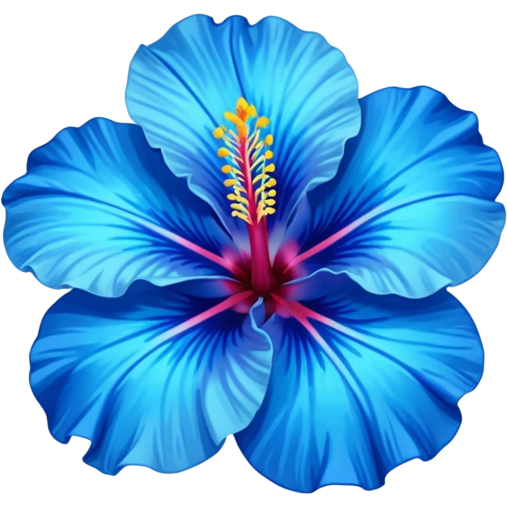ultramarine hibiscus w cyan center (no yellow) emoji