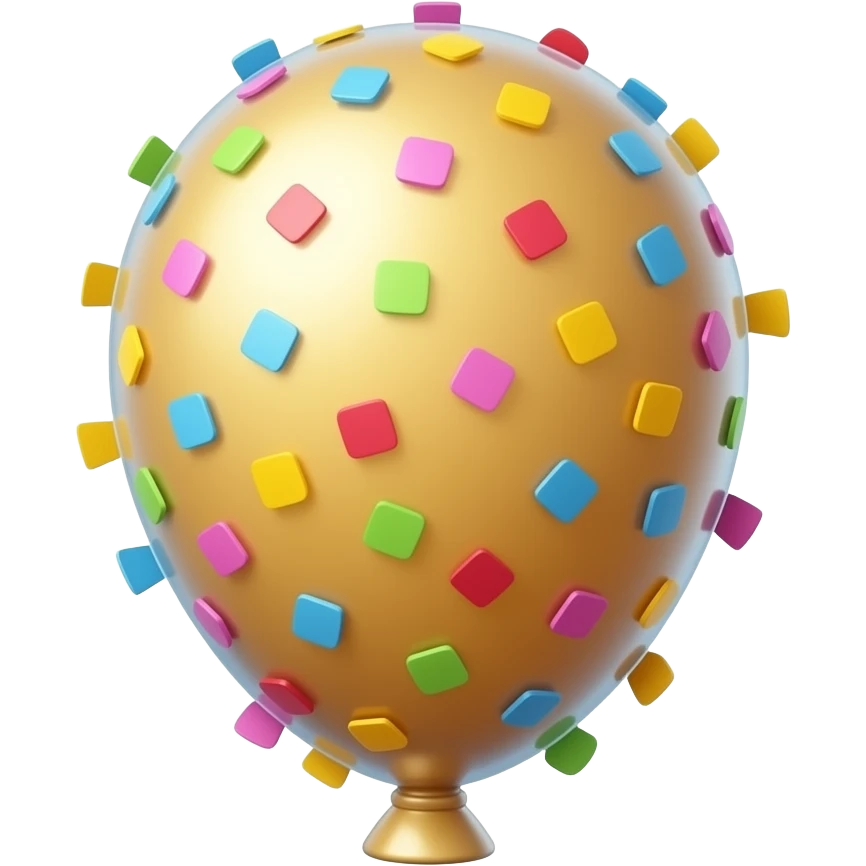 Emoji de un globo y confetis en forma de celebración en forma de celebración que tenga confeti por todos lados emoji