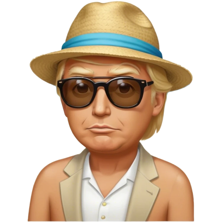 Donald Trump hearing shades at the beach emoji