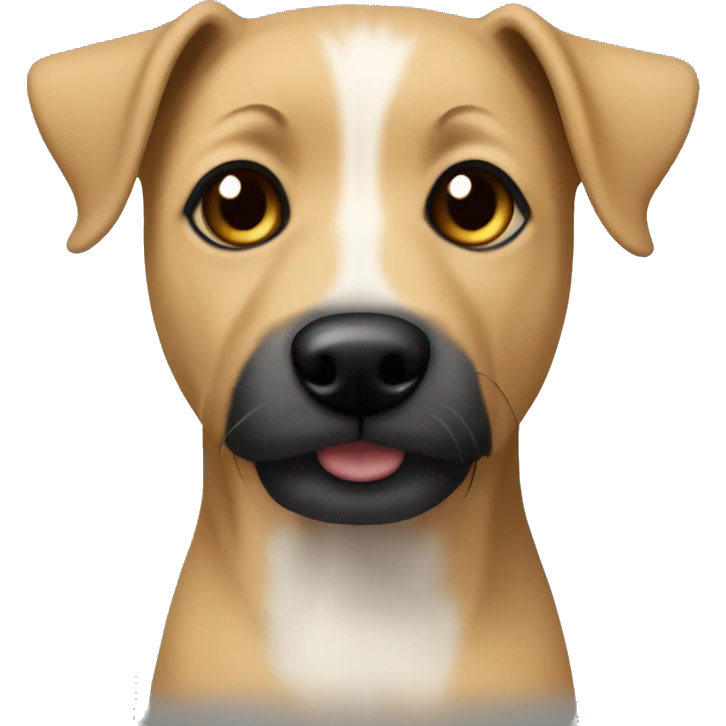 Tan terrier mix with black nose emoji