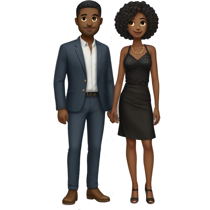 couple in stylish outfits emoji