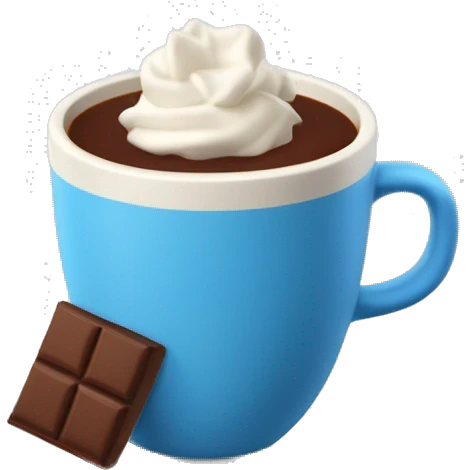 Un verre de chocolat chaud avec des minis chamalow emoji