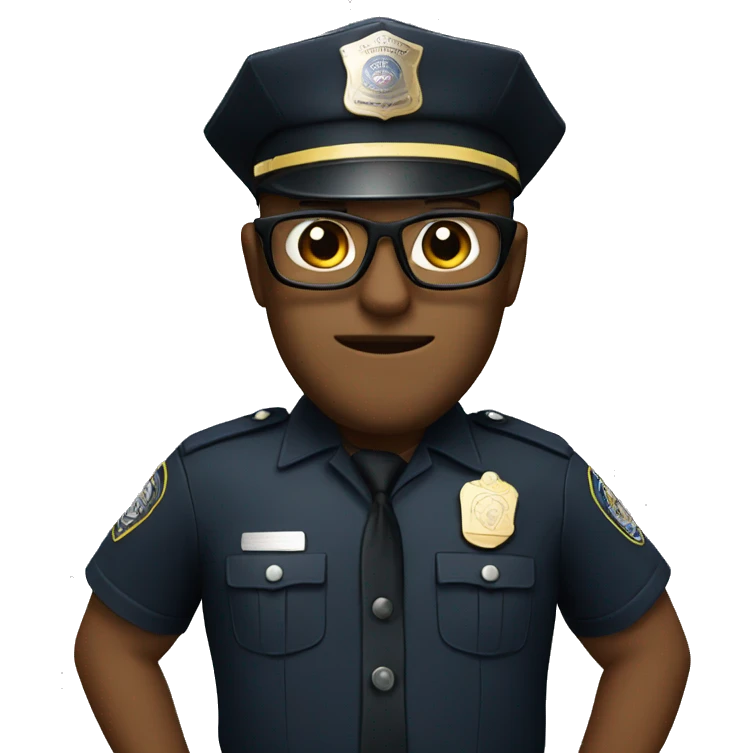 A cop with glasses emoji
