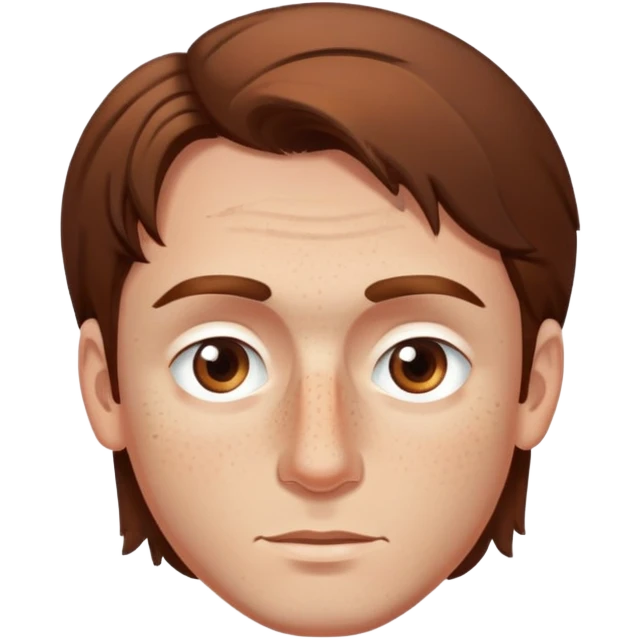 Polish man with medium length brown hair and freckles around his left eye emoji
