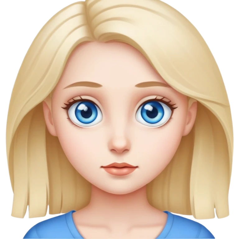 A girl with big blue eyes emoji