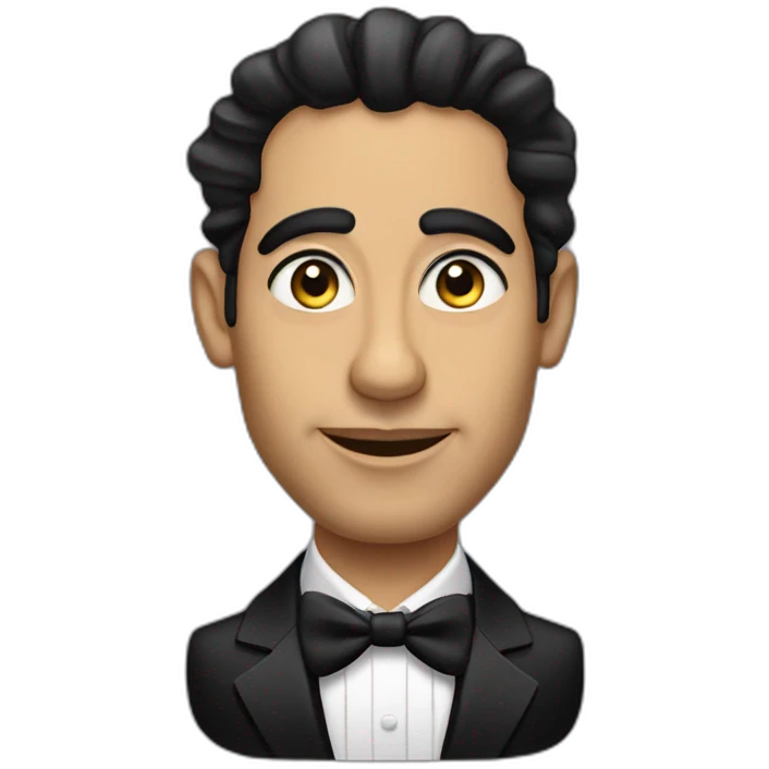 Satirical cartoon Egyptian actor Yasser Galal  in a tuxedo emoji