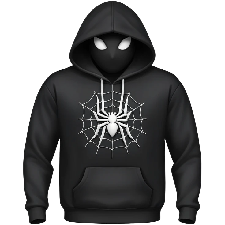 black hoodie with a web with no spider on it emoji