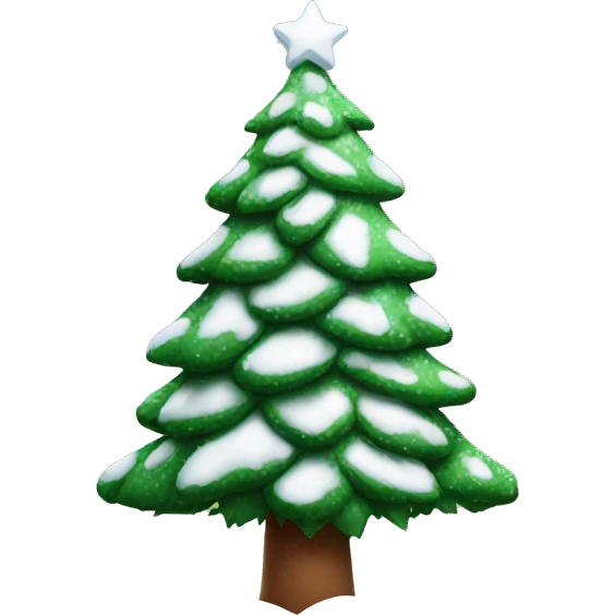 christmas tree with snow emoji