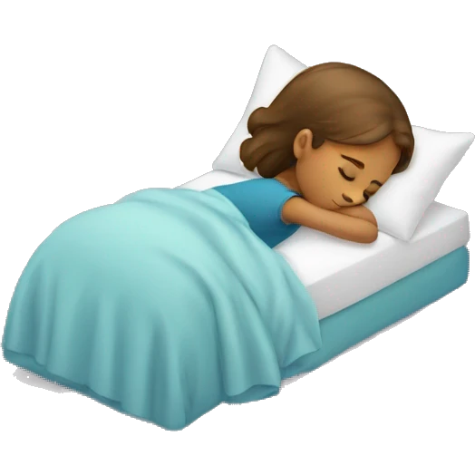 a little girl sleeping on a pillow emoji