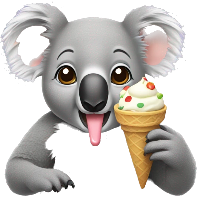 Koala eating ice cream emoji