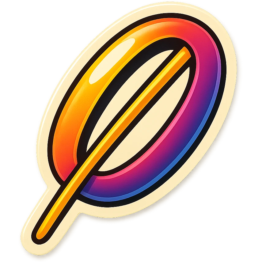 a hairpin, retro stickers style emoji