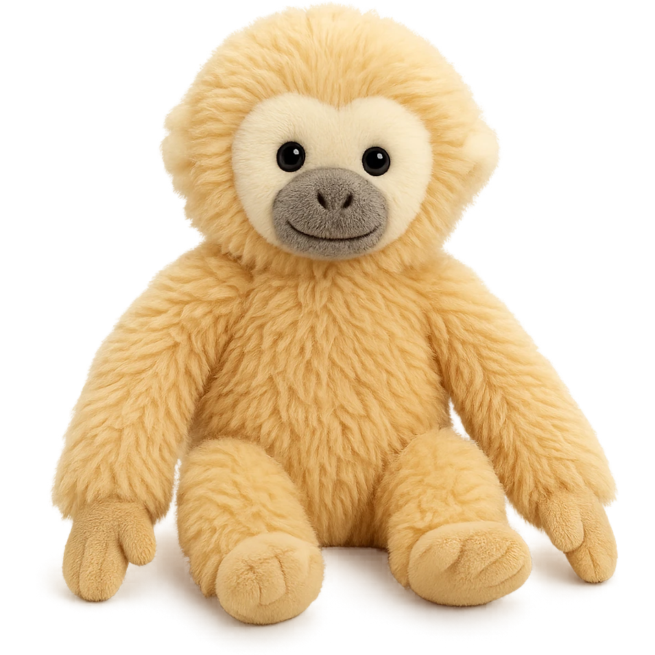 cute blonde lar gibbon jellycat plushie emoji