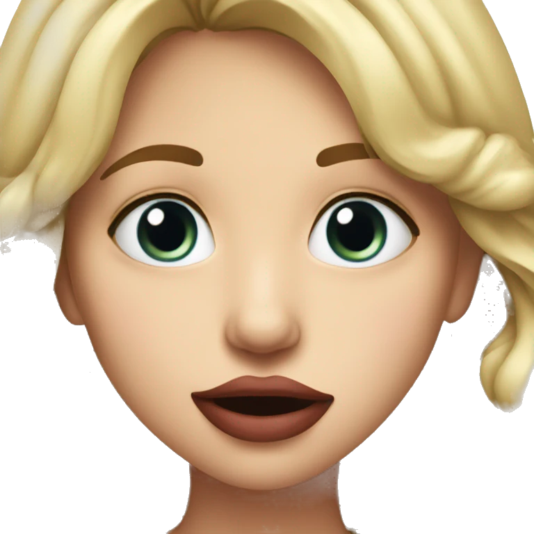 In love girl biting her lip emoji