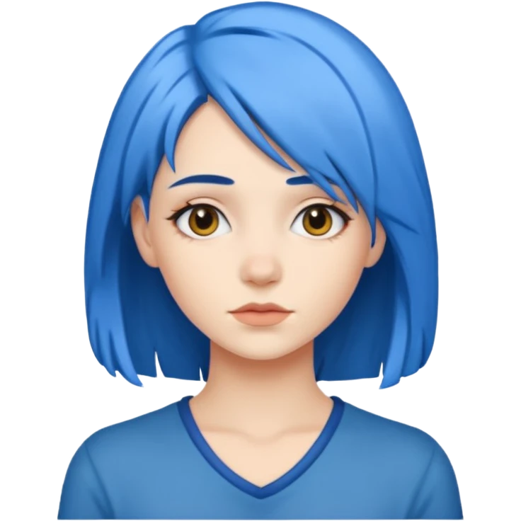 woman blue hair emoji