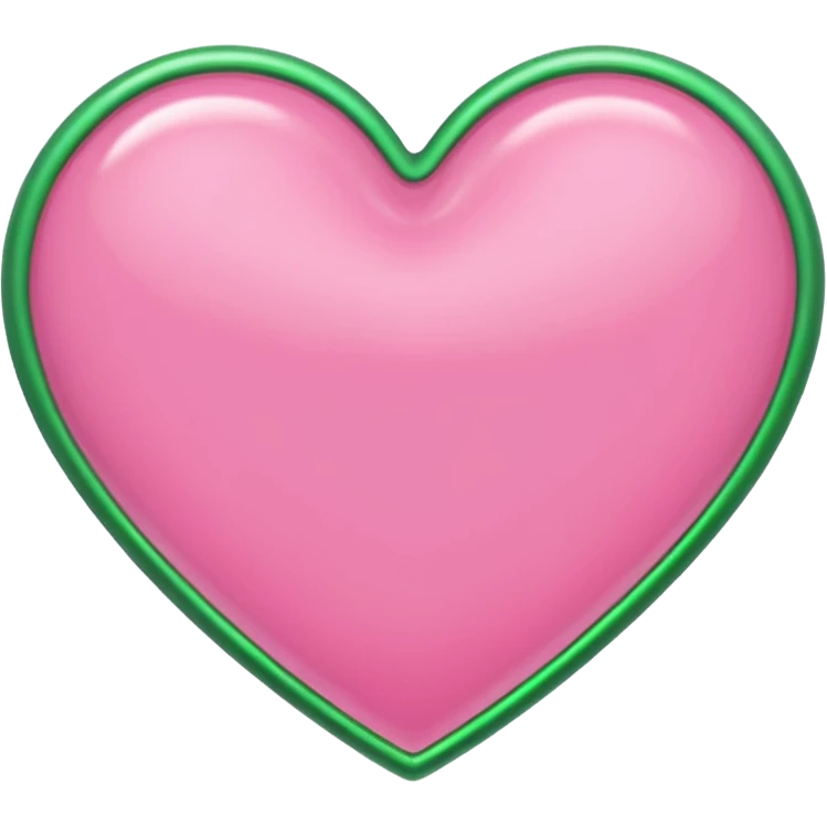 pink and green heart emoji