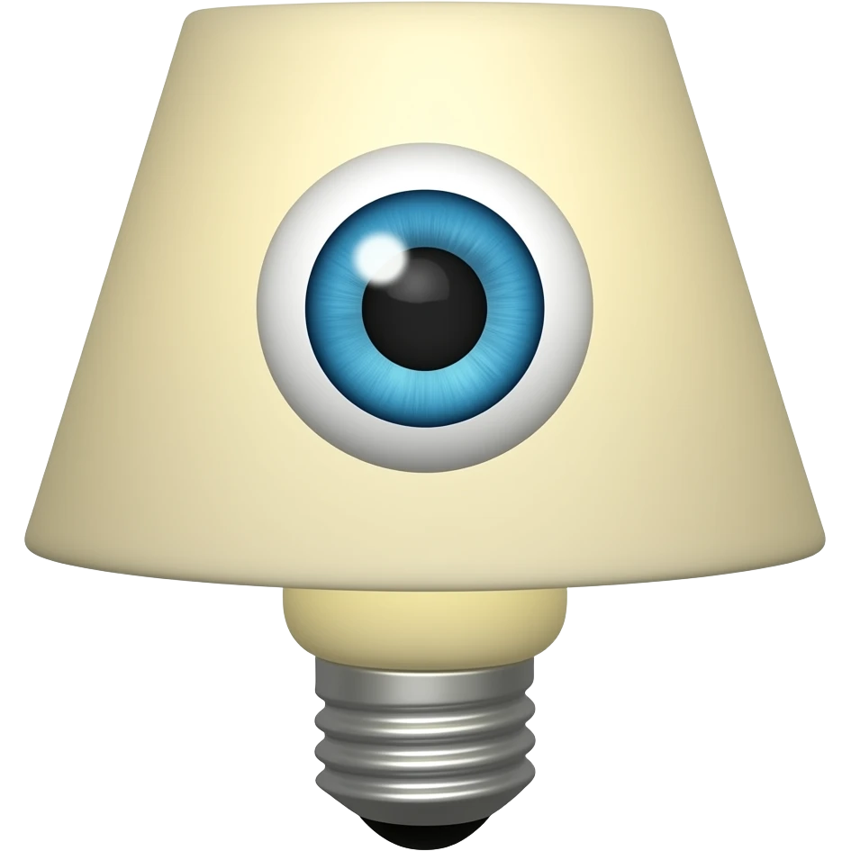 Lamp with blue one eyes emoji