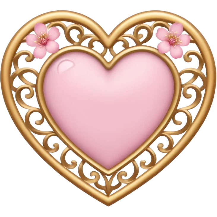 heart with sakura and a delicate filigree border emoji