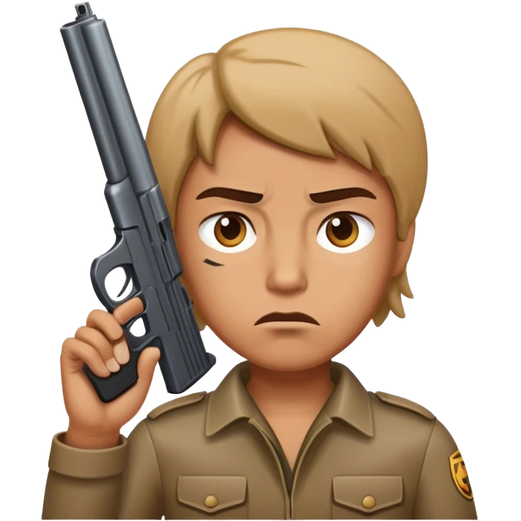 Frown with gun to head emoji