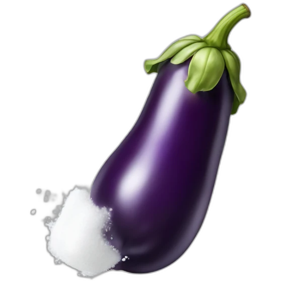 Large eggplant secreting white substance emoji