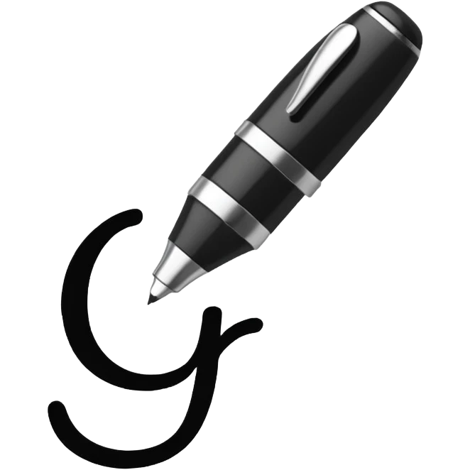 pen writing initials J P emoji