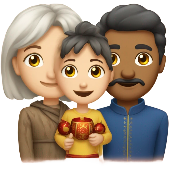 russıan new year mom dad son emoji