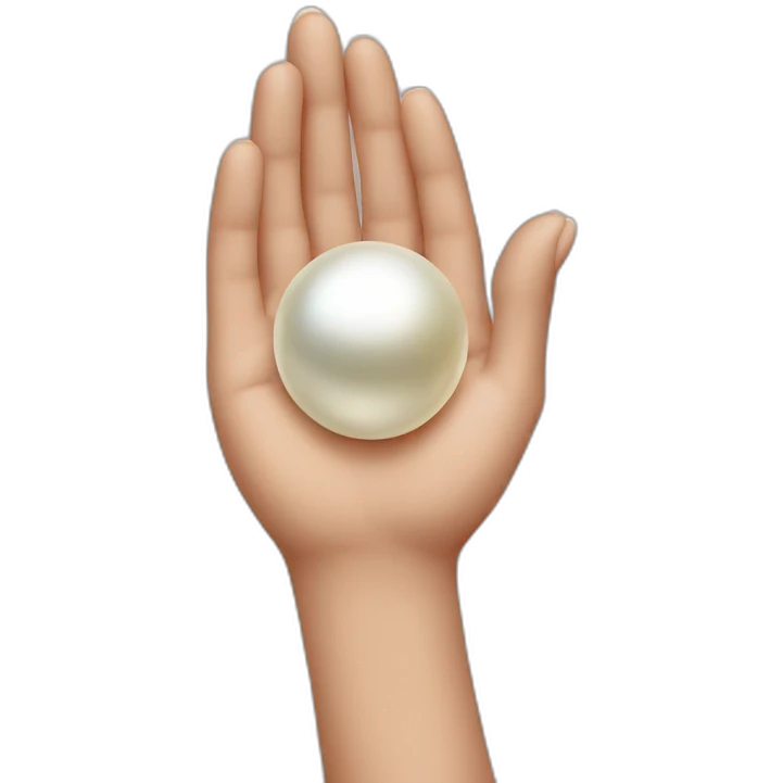 hand holding a pearl emoji