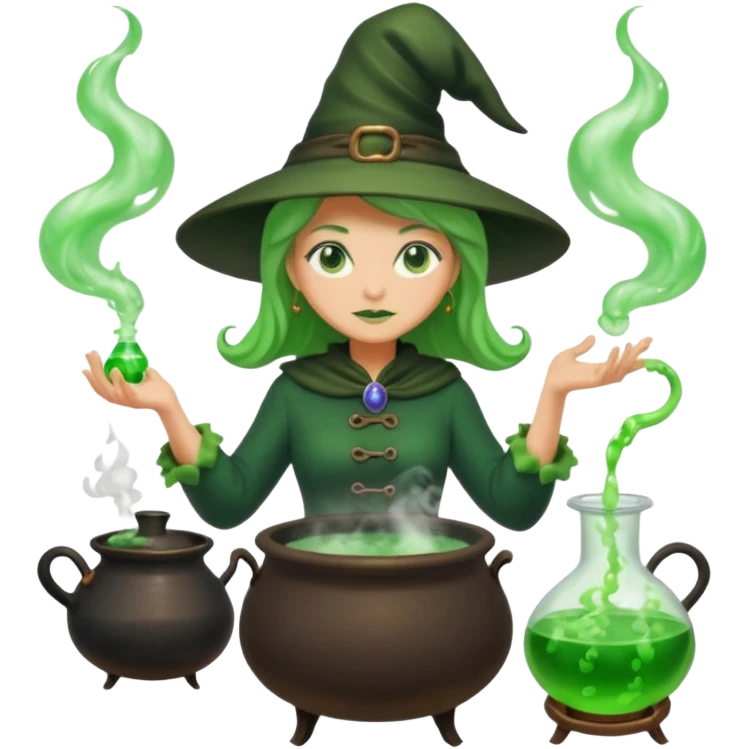 green witch cooking potion emoji