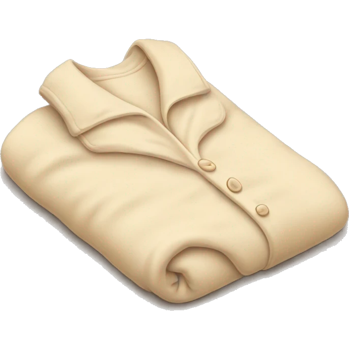 beige soft pajamas lie on a blanket emoji