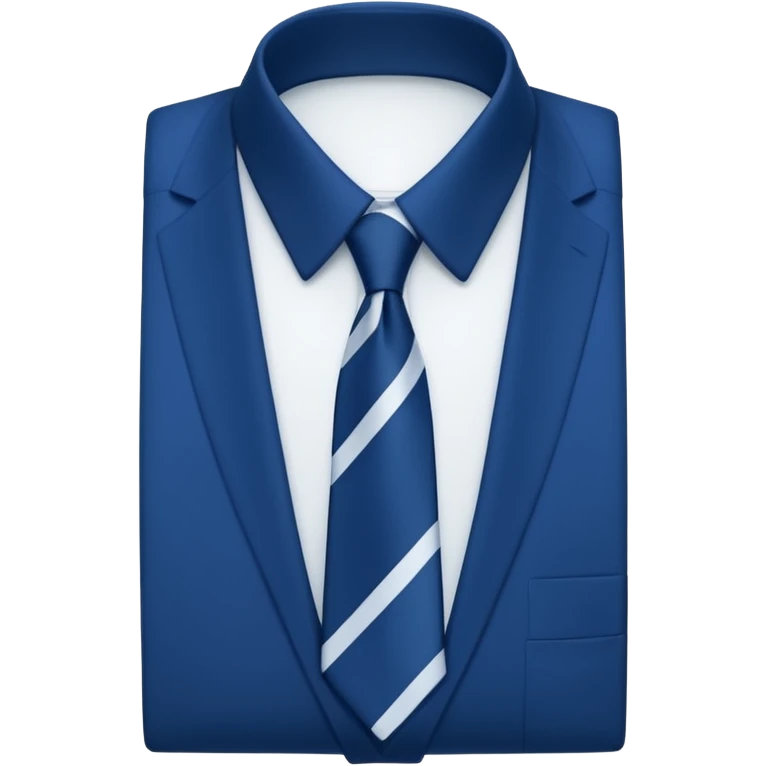 men's blue tie on white shirt, minimalism, no emojis or faces, iOS emoji style emoji