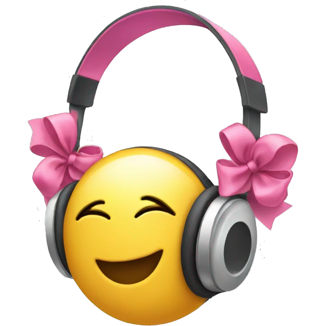 Headphones with pink bows on the side  emoji