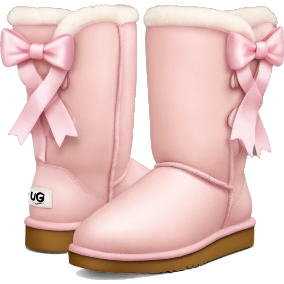 Light pink UGG boots with bow emoji