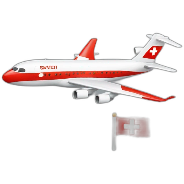  Airplane with switzerland flag emoji