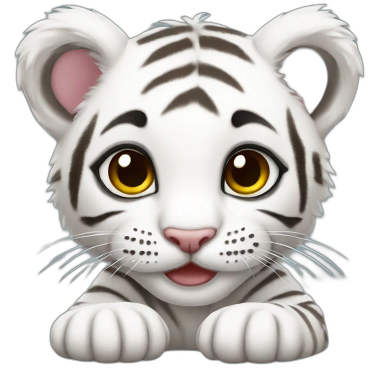 White baby tiger emoji