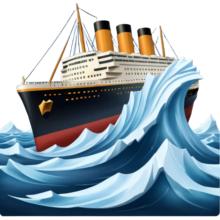 titainic crashing into an iceberg emoji