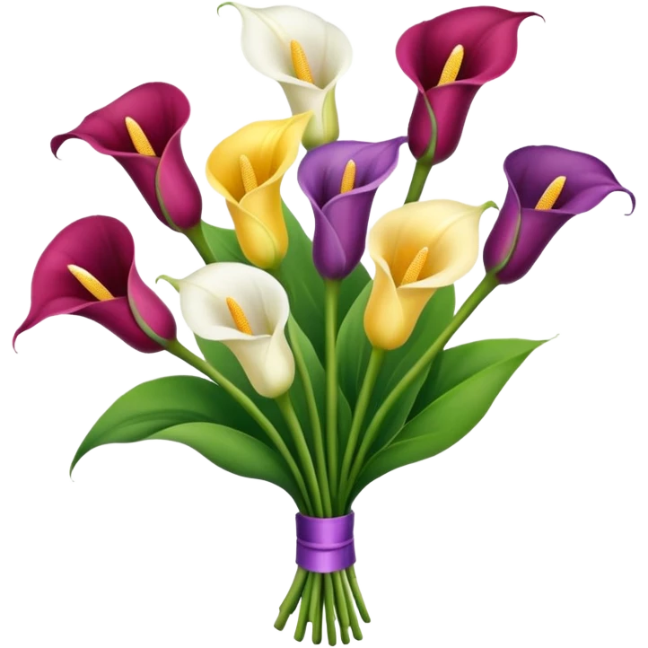 calla lily flower multicolor bouquet emoji