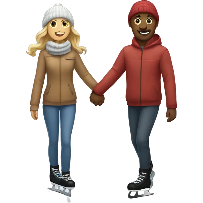 couple ice skating hand in hand emoji