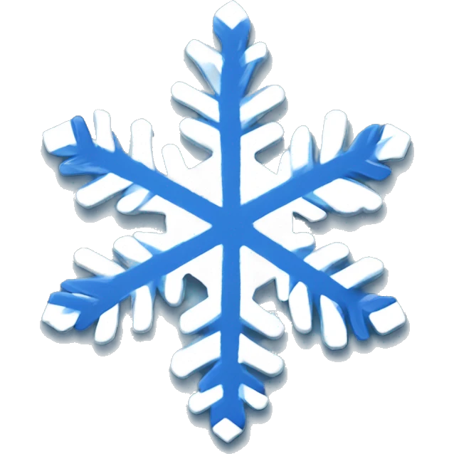 Blue and white snowflake emoji