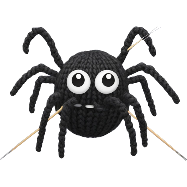spider knits with knitting needles emoji