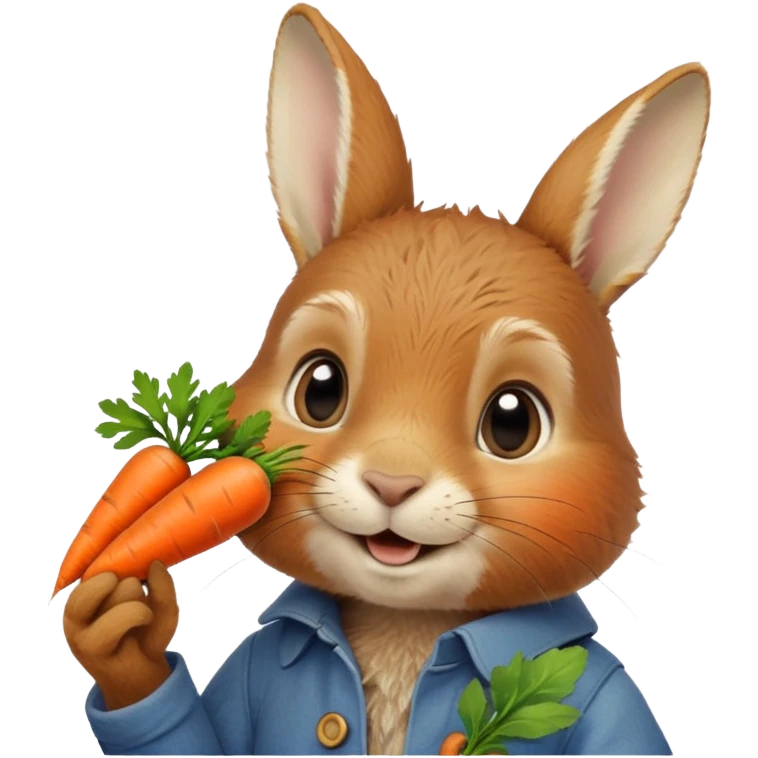 peter rabbit eating carrot saying silvee emoji