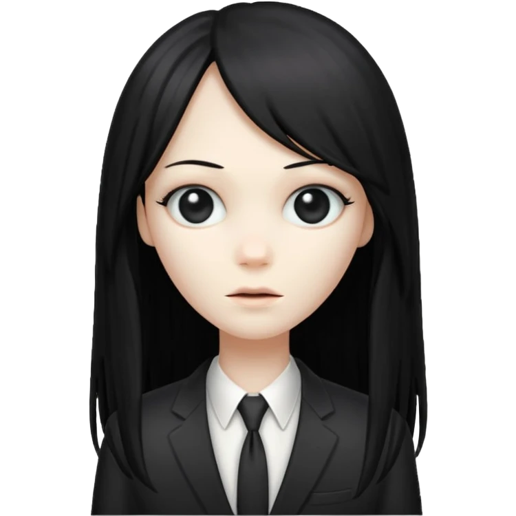 slenderman with long black wig emoji