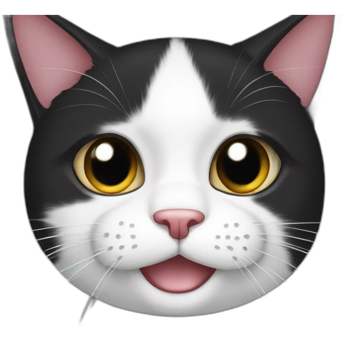 Black and white cat broken front paw emoji