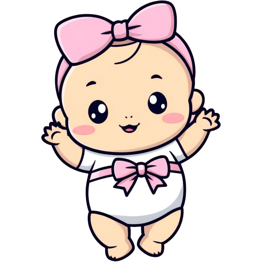 Baby with pink bow  emoji