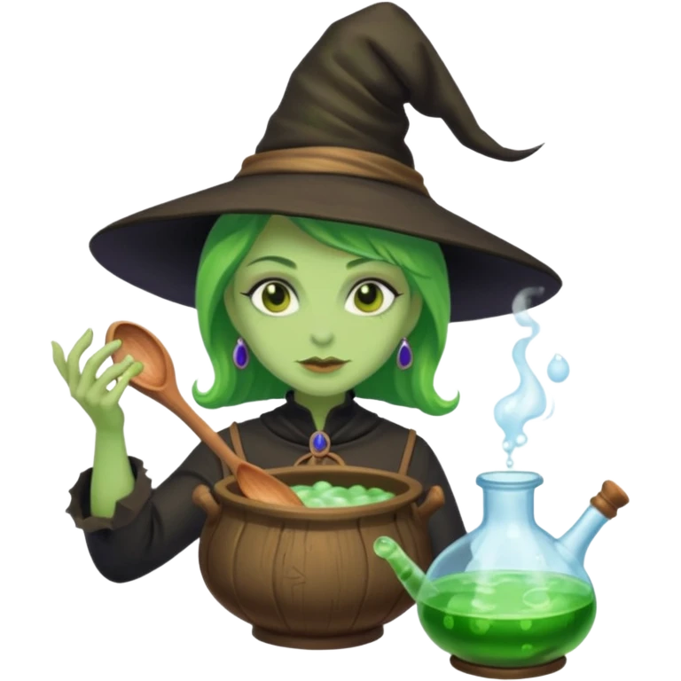green witch cooking potion emoji