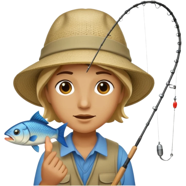 Someone fishing a fish. emoji