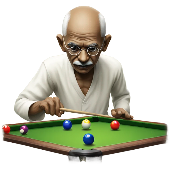 Ghandi playing pool emoji