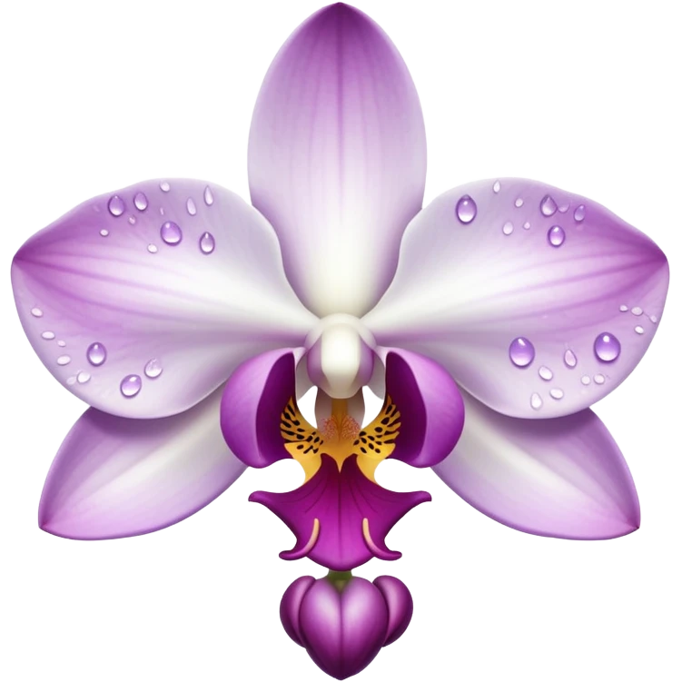 White orchid purple dots  emoji