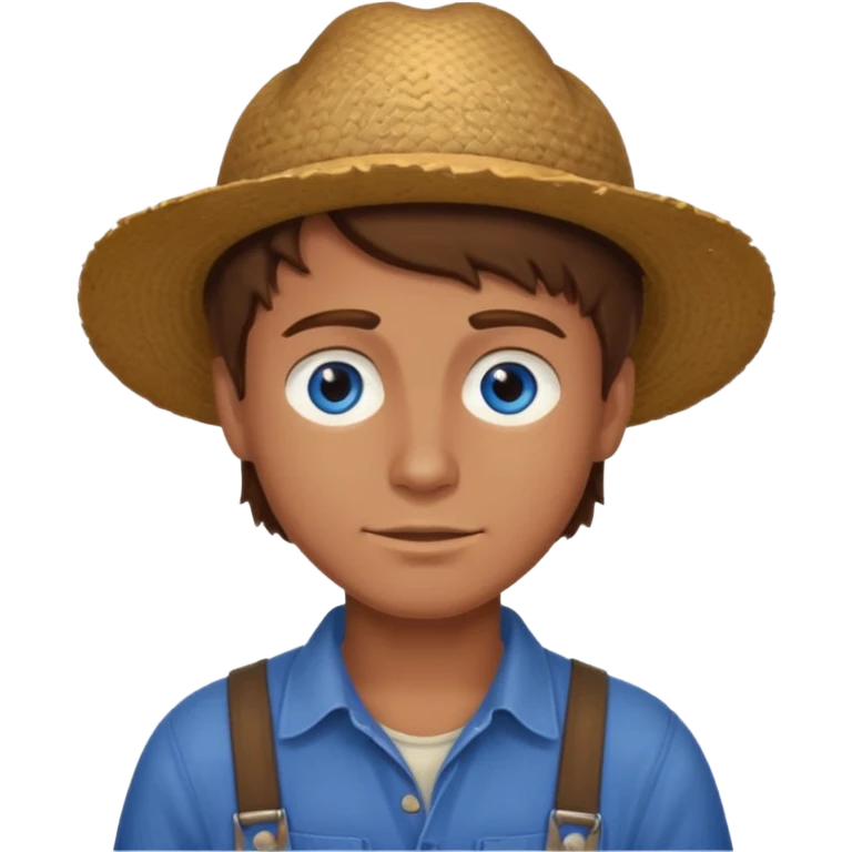 CREATE ME A NICE FARMER BOY BROWN HAIR TANNED SKIN AND BLUE EYES emoji