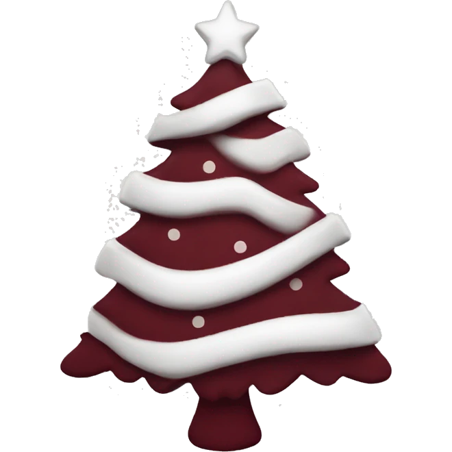 Wine red and white Christmas tree emoji