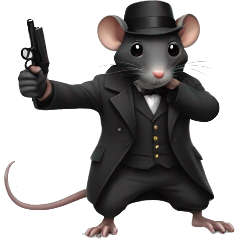 a black rat as a spy emoji