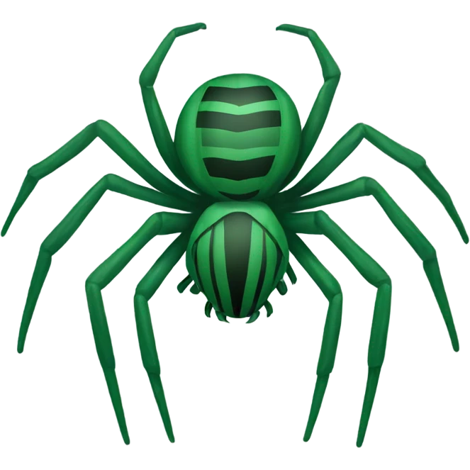 A green spider with dark green stripes on its back  emoji